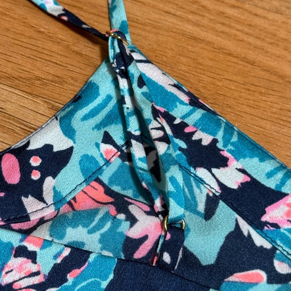 Lilly Pulitzer MARGAERY CAMI High Tide Navy Coral Club Pink Top Size S - Picture 7 of 11